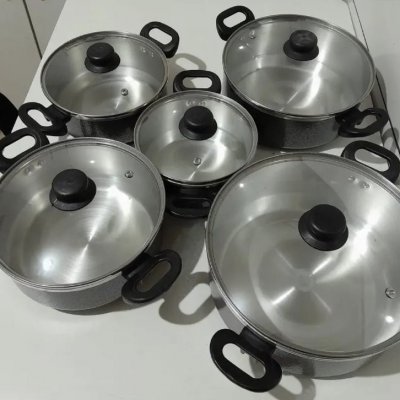 Conjunto De Panela com Tampa De Vidro 5 Peças