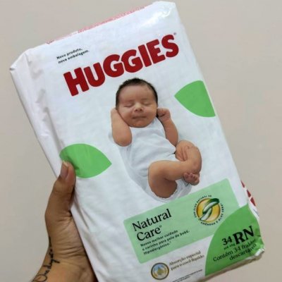 Huggies Fralda Descartável Premium Natural Care RN 34 Unidades