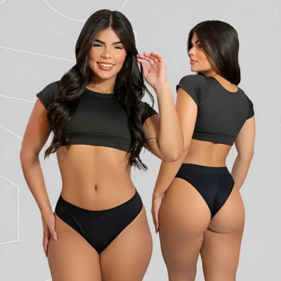 Kit 10 Calcinhas Tanga Básica Canelada