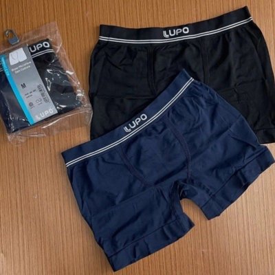 Kit com 10 Cuecas Boxer Lupo Poliamida Algodão