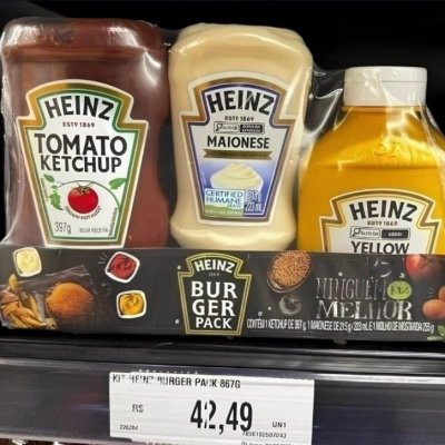 🍔 Heinz Pack Hamburguer Ketchup 397G + Maionese 215G + Mostarda 255G