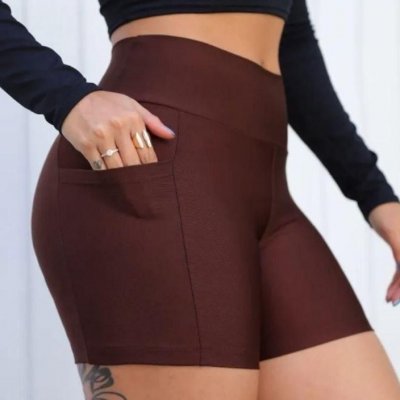 Shorts Academia Feminino Modelador C/ Bolso