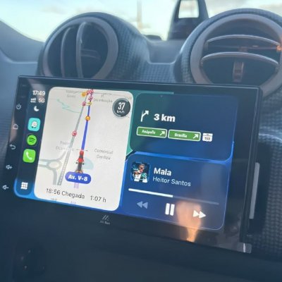 Central Multimídia Mp5 1 Din Carplay Android-auto 7+ Com Câmera de Ré