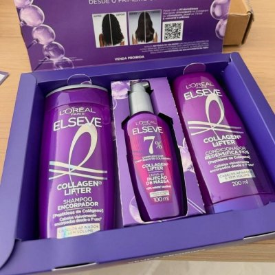 Kit L'Oréal Paris Elseve Collagen Lifter: Shampoo 400ml + Condicionador 400ml + Sérum 100ml