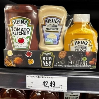 Heinz Pack Hamburguer Ketchup, Maionese e Mostarda