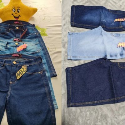 Kit 3 Bermuda Jeans Lycra Feminina