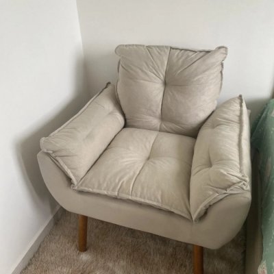 Poltrona Decorativa Opala Suede Arapongas