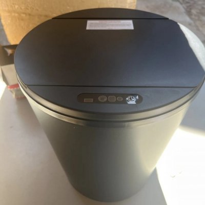 Lixeira Redonda Preta 16L Sensor
