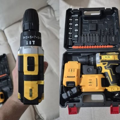 Parafusadeira Furadeira 48v Profissional 2 Baterias Sem Fio