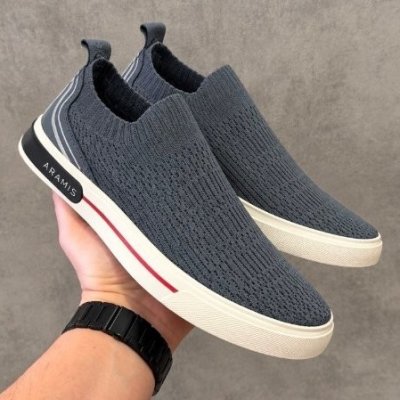 Tênis Aramis Stripe Knit Casual Cinza 39