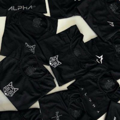 Kit 5 Camisetas Dry All Black Alpha