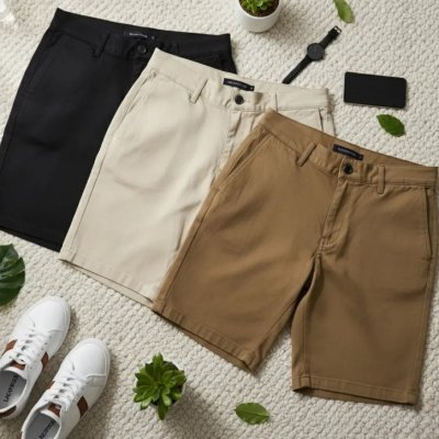 Kit 3 Bermudas Masculina Sarja Jeans Lisa