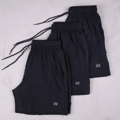 Kit 3 Bermudas Poliéster Elastic