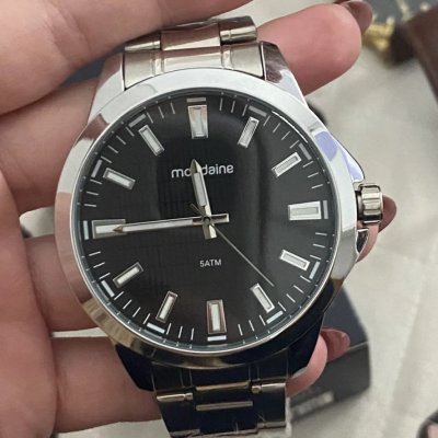 Mondaine 99784G0MVNE1 aço inox prata preto