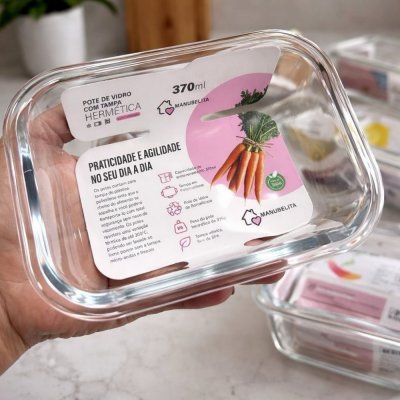 Kit 10 Potes de Vidro Herméticos 640ml