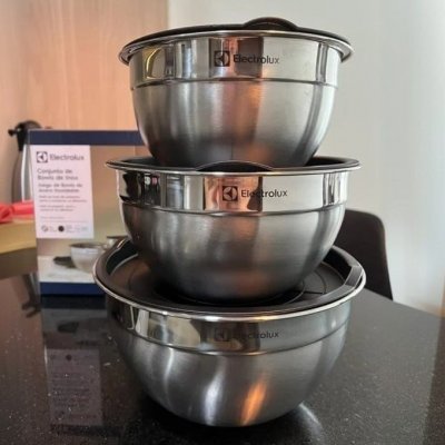 Conjunto de Bowls Inox com Tampa Electrolux
