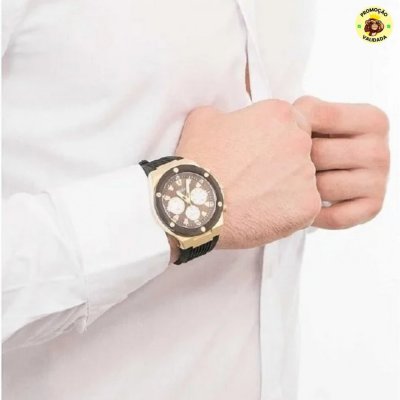 GUESS Relógio analógico masculino de aço inoxidável