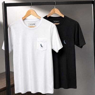 Kit com 2 Camisetas Bolso Pica-pau Xadrez Reserva