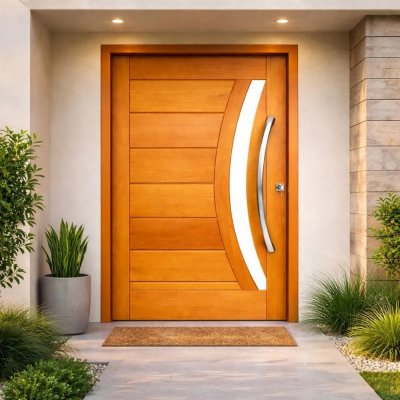 Porta Pivotante Mad. Angelim 215x120 C/ Puxador