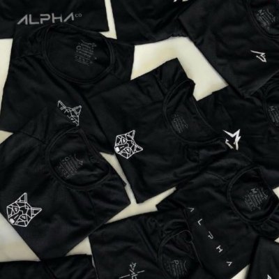 Kit 5 Camisetas Dry All Black Alpha