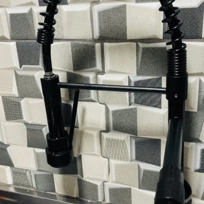 Torneira Gourmet Cozinha Mola Flexível 360° Preto