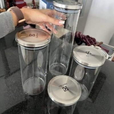Kit Potes de Vidro Herméticos 4 Unidades