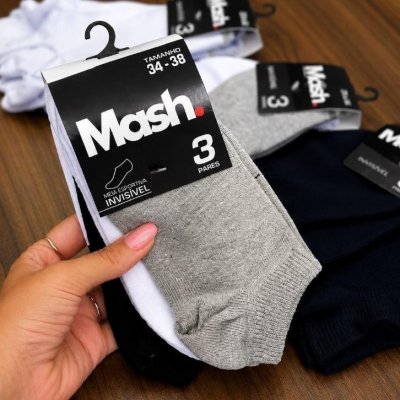 Kit 10 Pares Meias Mash Invisível Algodão