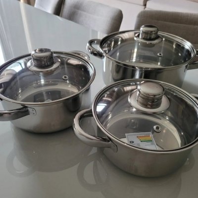 Jogo de Panelas Chef D Aço Inox 6 Peças