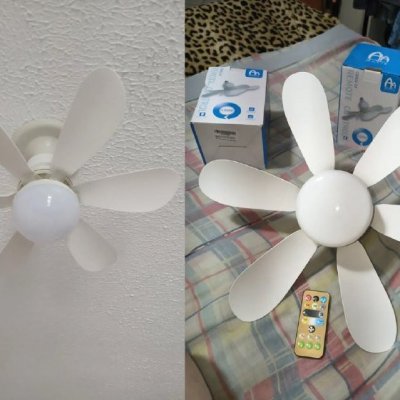 Ventilador de Teto 120W Silencioso Forte com LED Controle e 6 Pás
