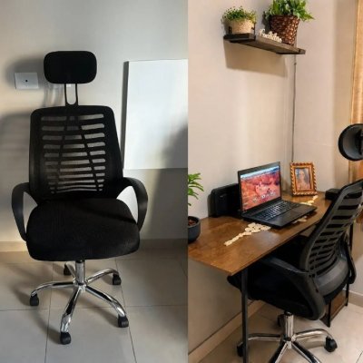 🪑 Cadeira Executiva Eike Mesh Zebra Ergonômica - Preta