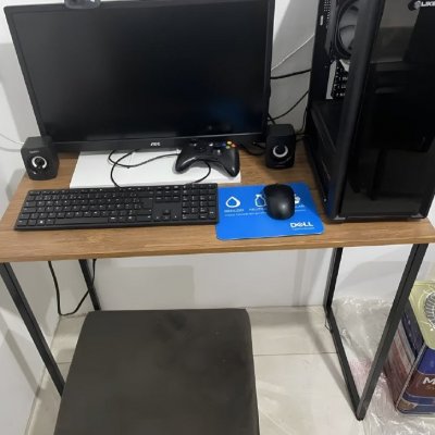 Escrivaninha Industrial Office Aço Mdf 90x45x76cm