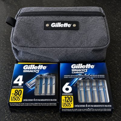 Kit Gillette Mach3 10 Cargas com Necessaire
