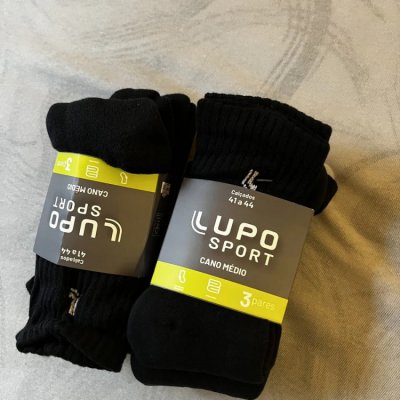 Kit 6 Pares Meias Lupo Cano Médio Esportivas