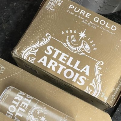 Pack Cerveja Stella Artois Pure Gold Lata 350ml - Caixa 8 unidades
