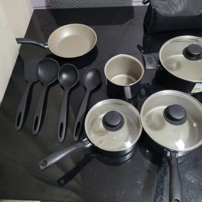 Jogo de Panelas Tramontina 9 Peças Preto