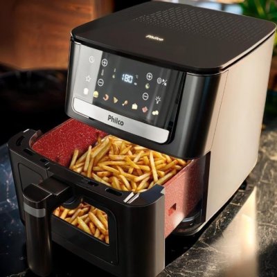 🍟 Air Fryer Philco 6,5L Visor Glass e Redstone 1700W - 220v