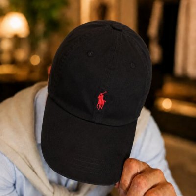 Boné Polo Sarja Aba Curva Masculino Strapback Preto
