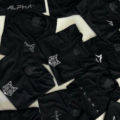Kit 5 Camisetas Dry All Black Alpha