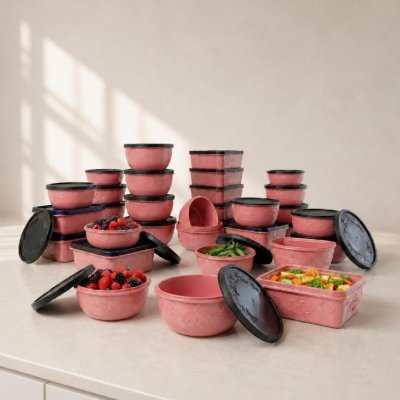 Kit 21 Potes Plásticos Com Tampa Tamanhos Variados