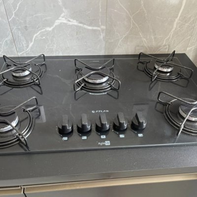 Cooktop 5 Bocas Gás Atlas Agile Up Mega Preto