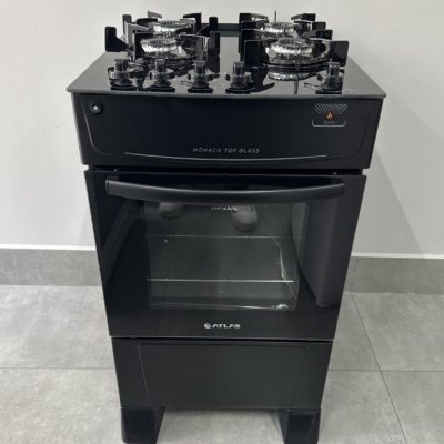 Fogão Mônaco 4 Bocas Top Glass com Mesa de Vidro Atlas Bivolt