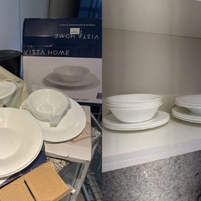 Aparelho Jogo Kit De Jantar 16 Peças Opalino Branco Pratos E Bowl