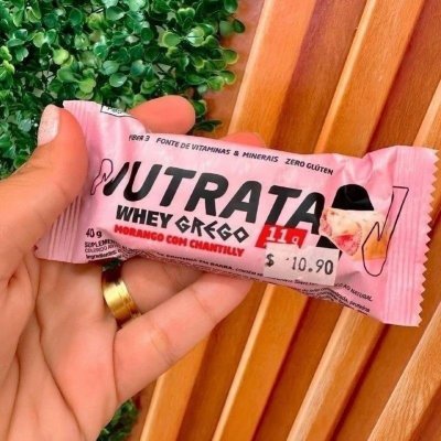 Barra Whey Grego 40g Morango Chantilly