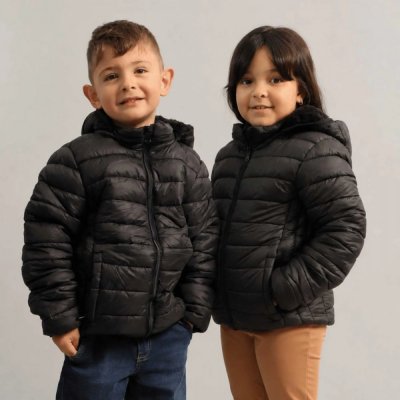 Jaqueta Bobojaco Infantil Nylon Impermeável Preto