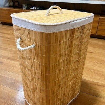 Cesto De Roupas De Bamboo 70L Yikasa