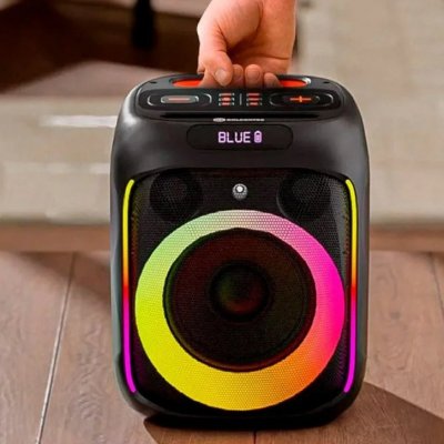 Caixa De Som Bluetooth Portátil Karaokê Rgb