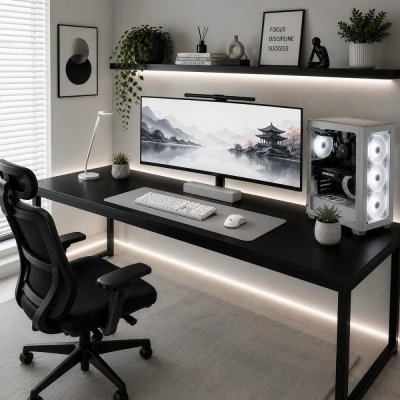 Mesa Gamer 150cm Industrial com Pés de Aço