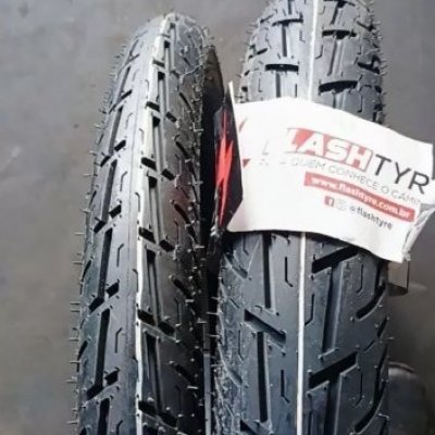 Par Pneu Novo 90/90-18 + 2.75-18 Flash Tyre YBR Titan