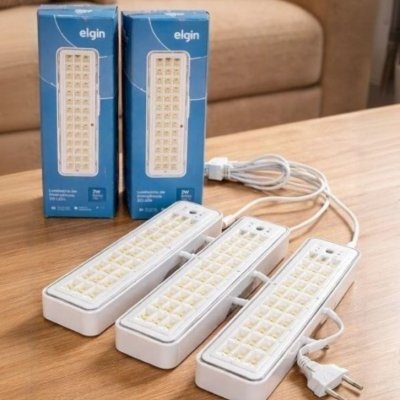 Luminárias Emergência Elgin Recarregável Lampada 30 Leds