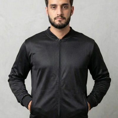 Jaqueta Bomber Masculina com Zíper e Bolsos